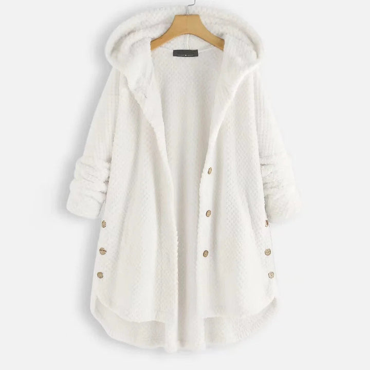 Women’s Textured Hooded Cardigan Jacket with Button Front