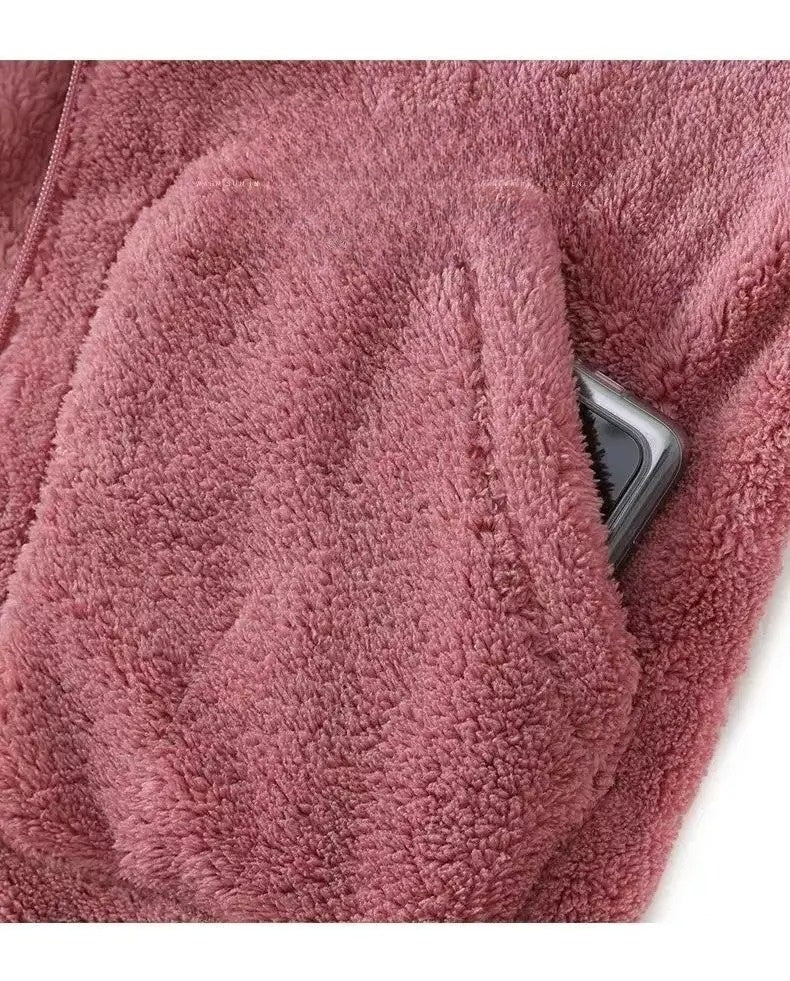 Women’s Soft Fleece Hoodie Jacket with Front Pocket