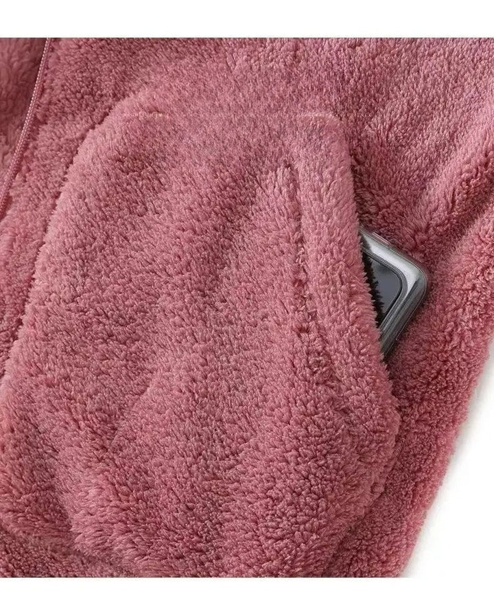 Women’s Soft Fleece Hoodie Jacket with Front Pocket