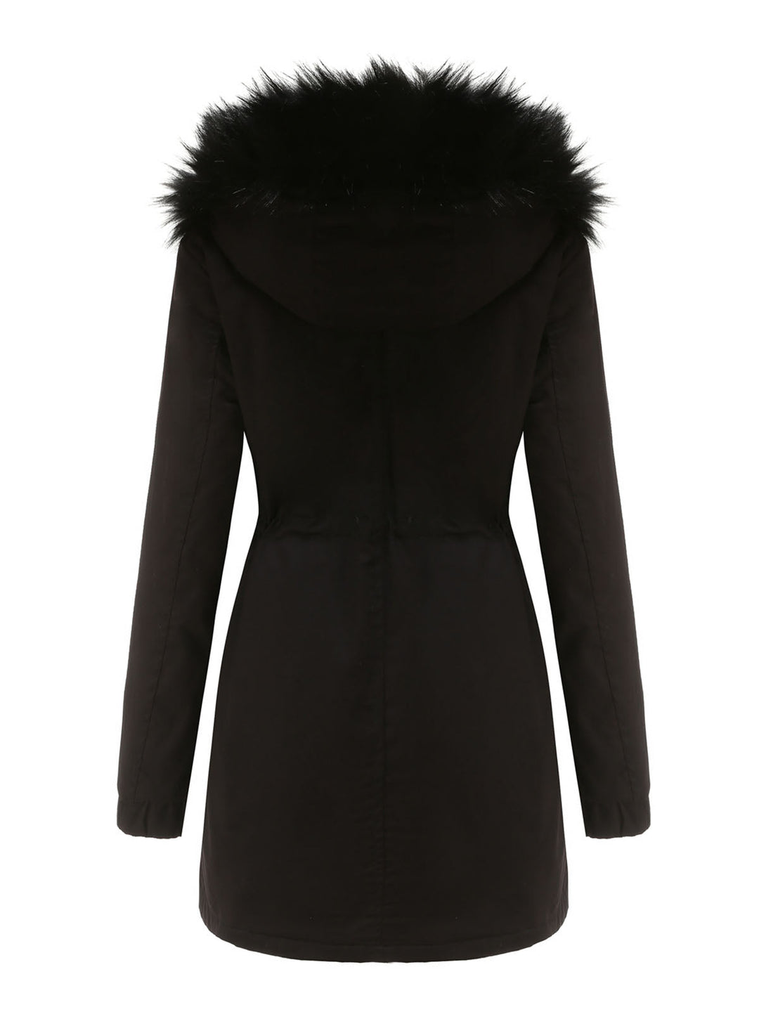 Women’s Hooded Parka Jacket with Faux Fur Trim and Front Closure