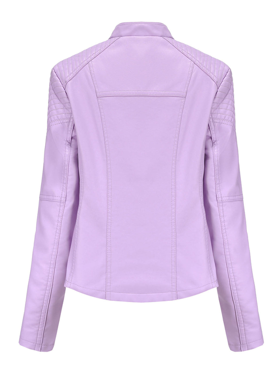 Asymmetrical Zip Moto Jacket with Lace-Up Shoulder Detail