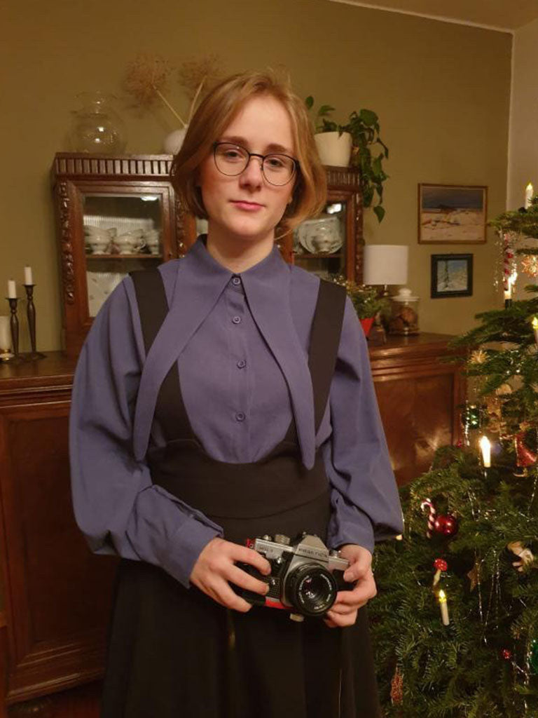 Women’s Layered Shirt Dress with Suspender Skirt Design