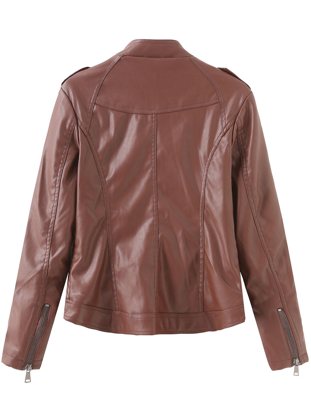 Stand Collar Zip Jacket with Quilted Panel Detailing