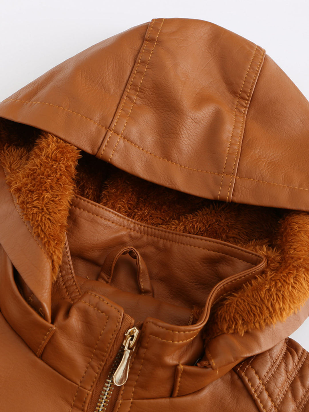 Hooded Zip Front Jacket with Textured Panel Accents