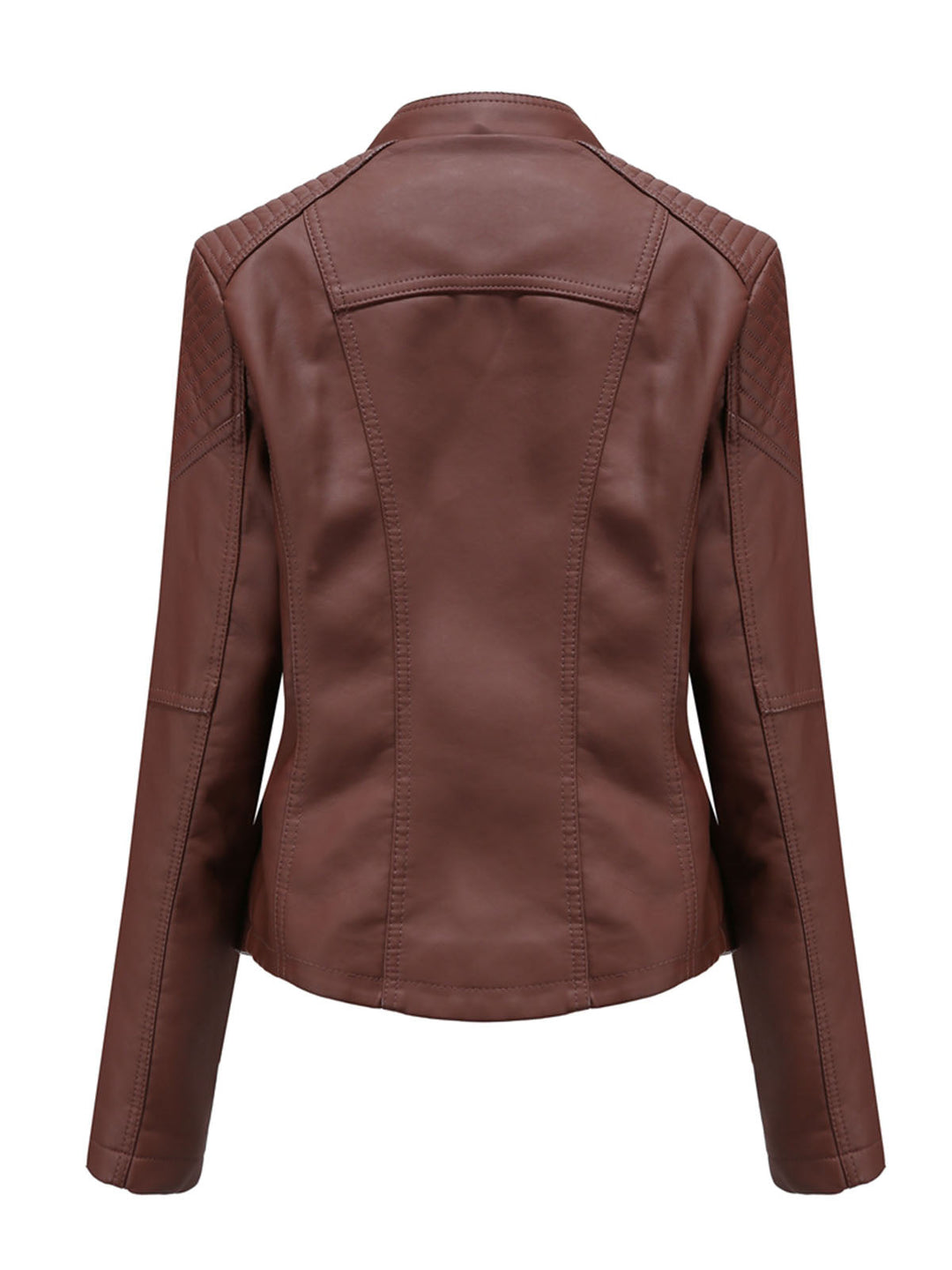 Asymmetrical Zip Moto Jacket with Lace-Up Shoulder Detail