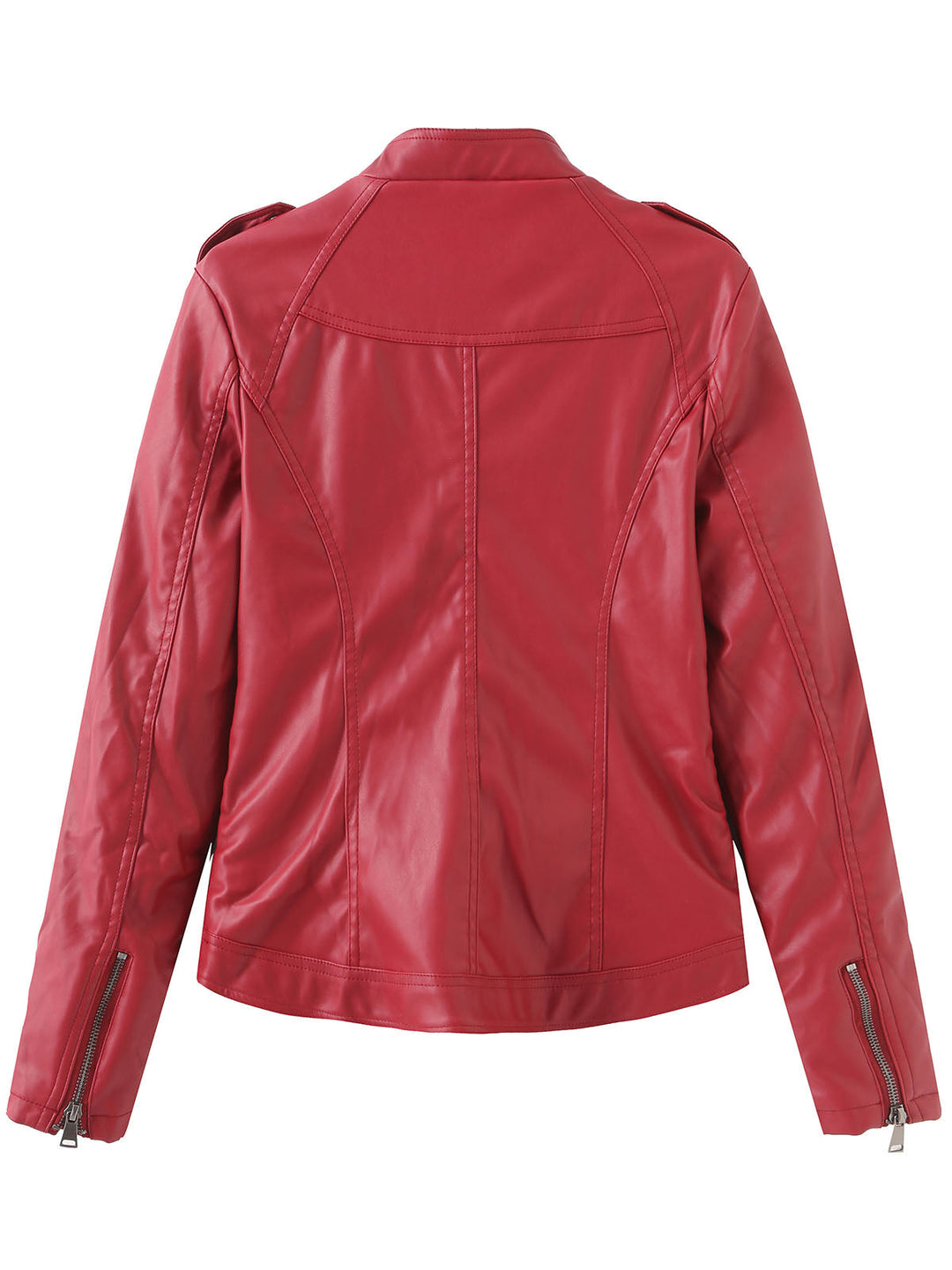 Stand Collar Zip Jacket with Quilted Panel Detailing