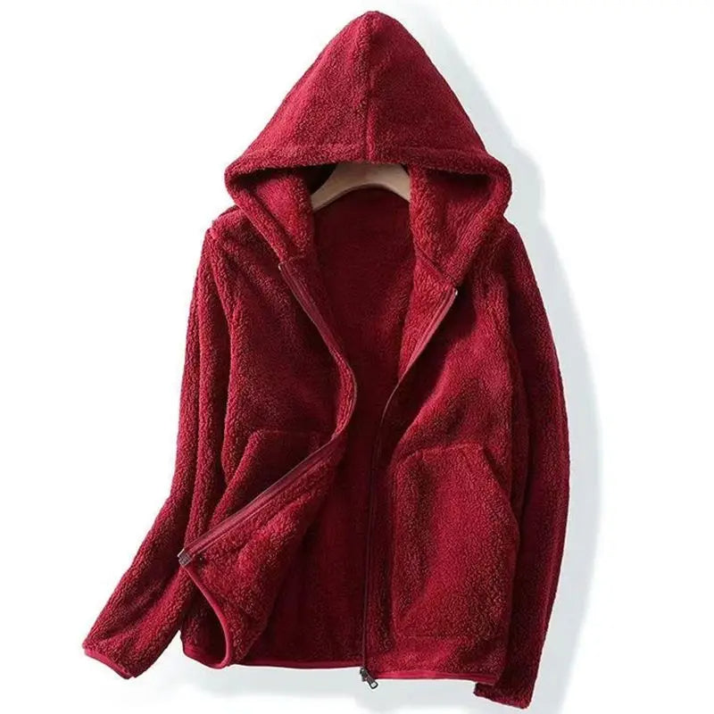 Women’s Soft Fleece Hoodie Jacket with Front Pocket