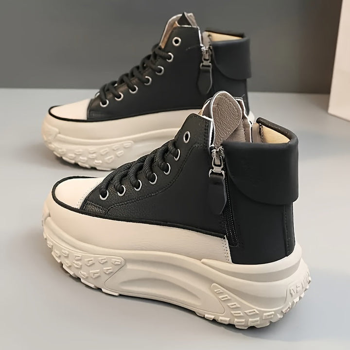 Women’s High-Top Platform Sneakers with Lace-Up Design