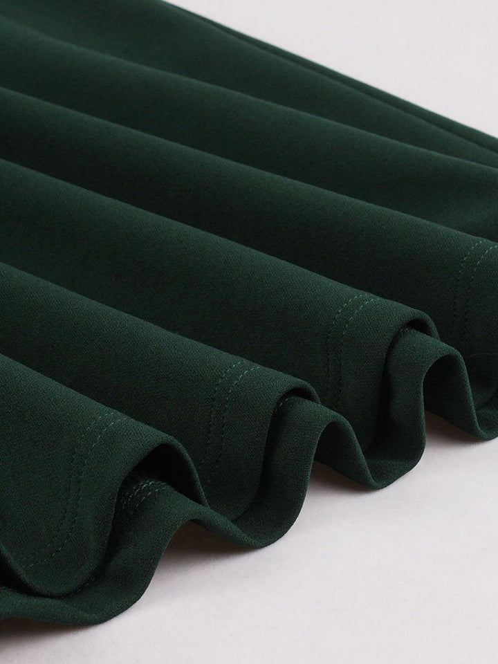 Women’s V-Neck Draped Bodice Dress with Flared Skirt