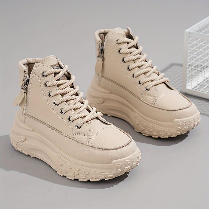 Women’s High-Top Platform Sneakers with Lace-Up Design