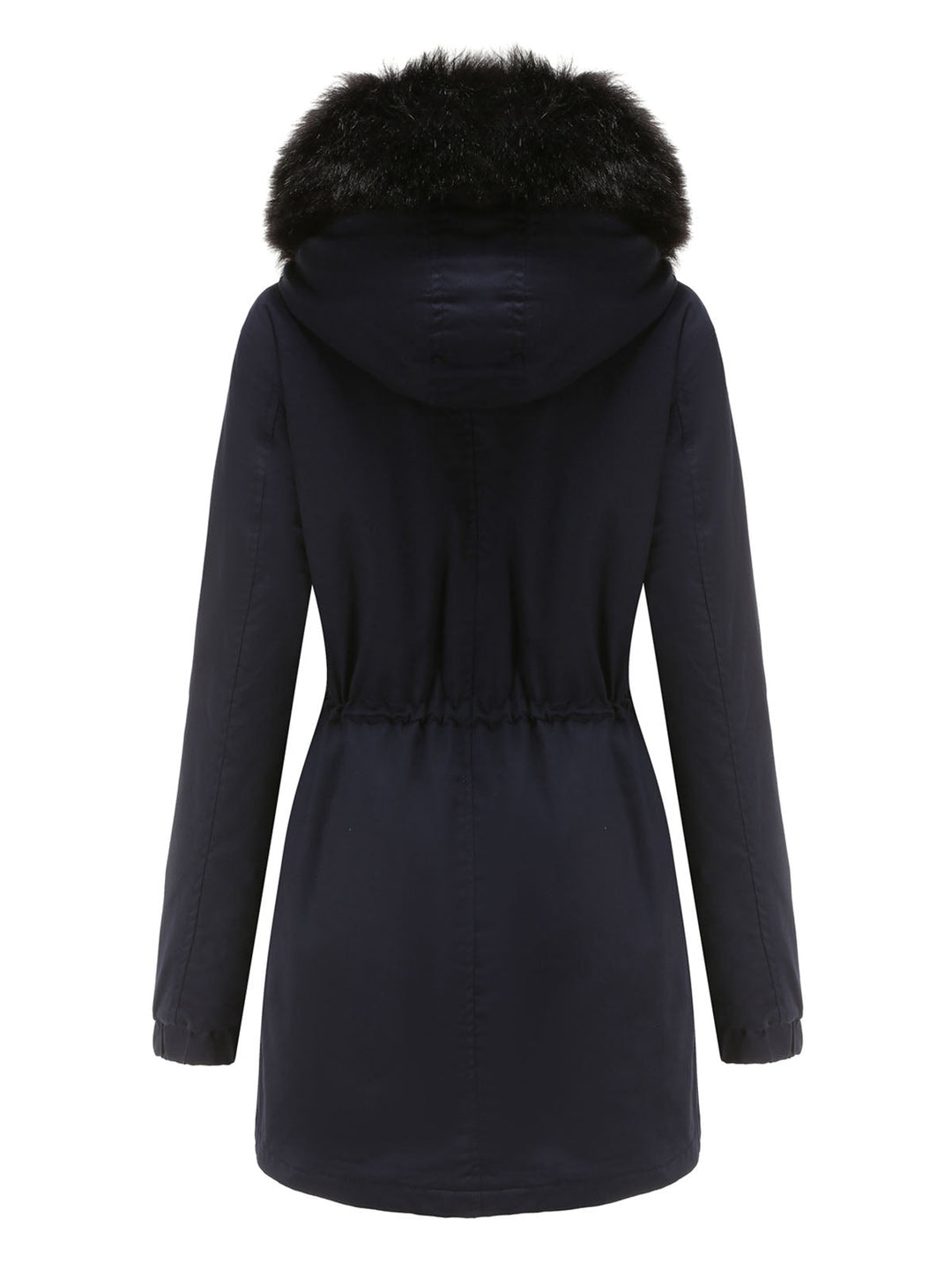 Women’s Hooded Parka Jacket with Faux Fur Trim and Front Closure