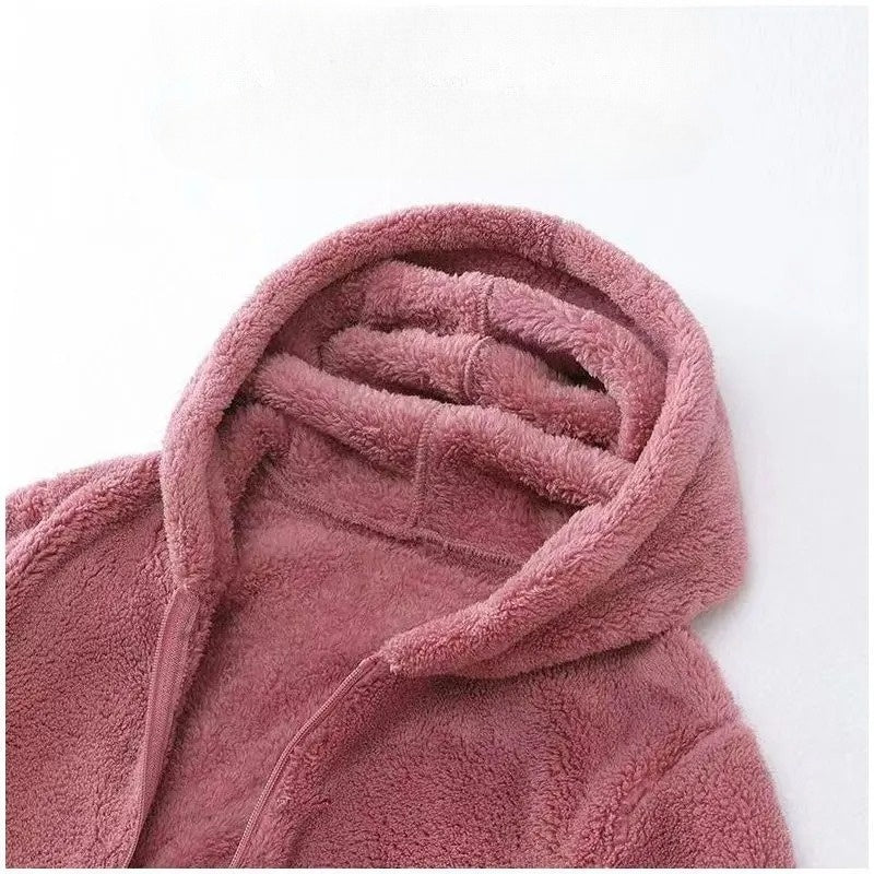 Women’s Soft Fleece Hoodie Jacket with Front Pocket