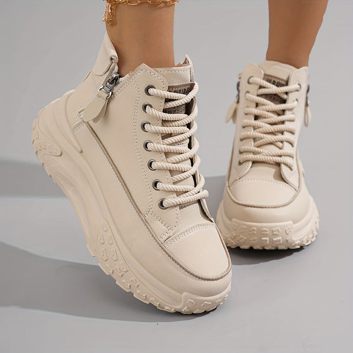 Women’s High-Top Platform Sneakers with Lace-Up Design