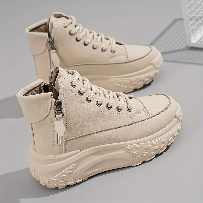 Women’s High-Top Platform Sneakers with Lace-Up Design