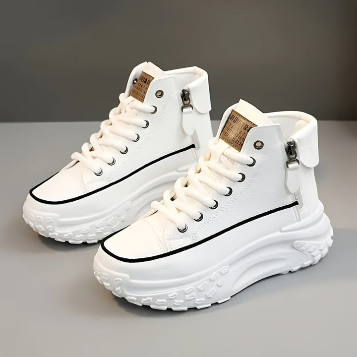Women’s High-Top Platform Sneakers with Lace-Up Design